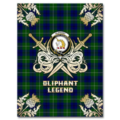 Oliphant Modern Tartan Gold Courage Symbol Blanket