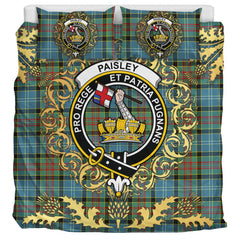 Paisley Tartan Crest Bedding Set - Golden Thistle Style