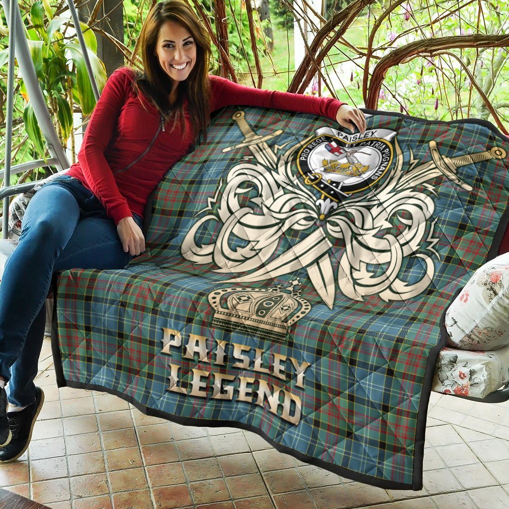 Paisley Tartan Crest Legend Gold Royal Premium Quilt