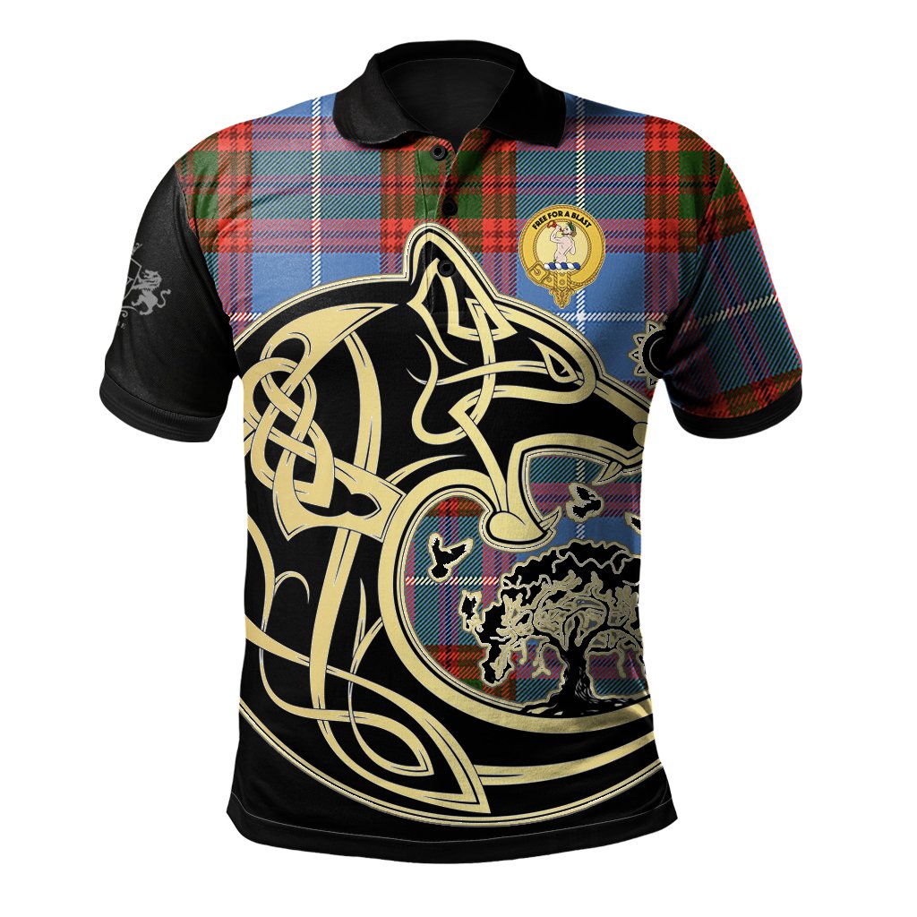 Pennycook Tartan Polo Shirt Viking Wolf