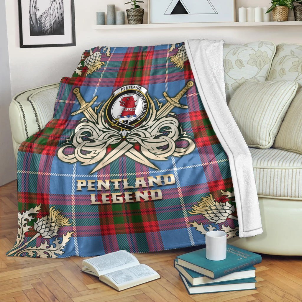 Pentland Tartan Gold Courage Symbol Blanket