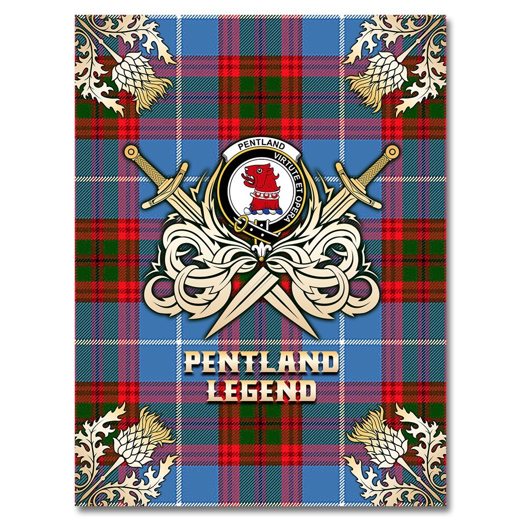 Pentland Tartan Gold Courage Symbol Blanket