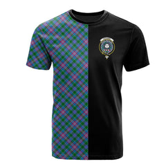 Pitcairn Hunting Tartan T-Shirt Half of Me - Cross Style