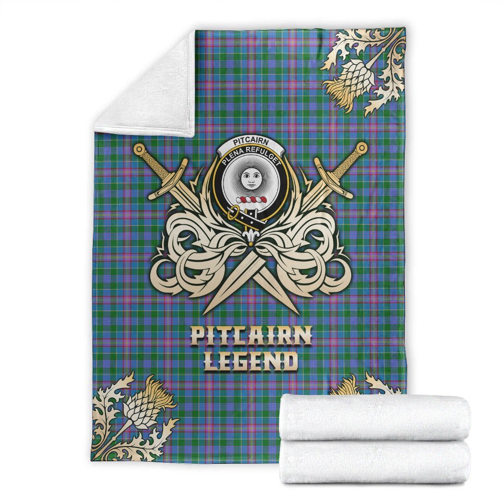 Pitcairn Hunting Tartan Gold Courage Symbol Blanket