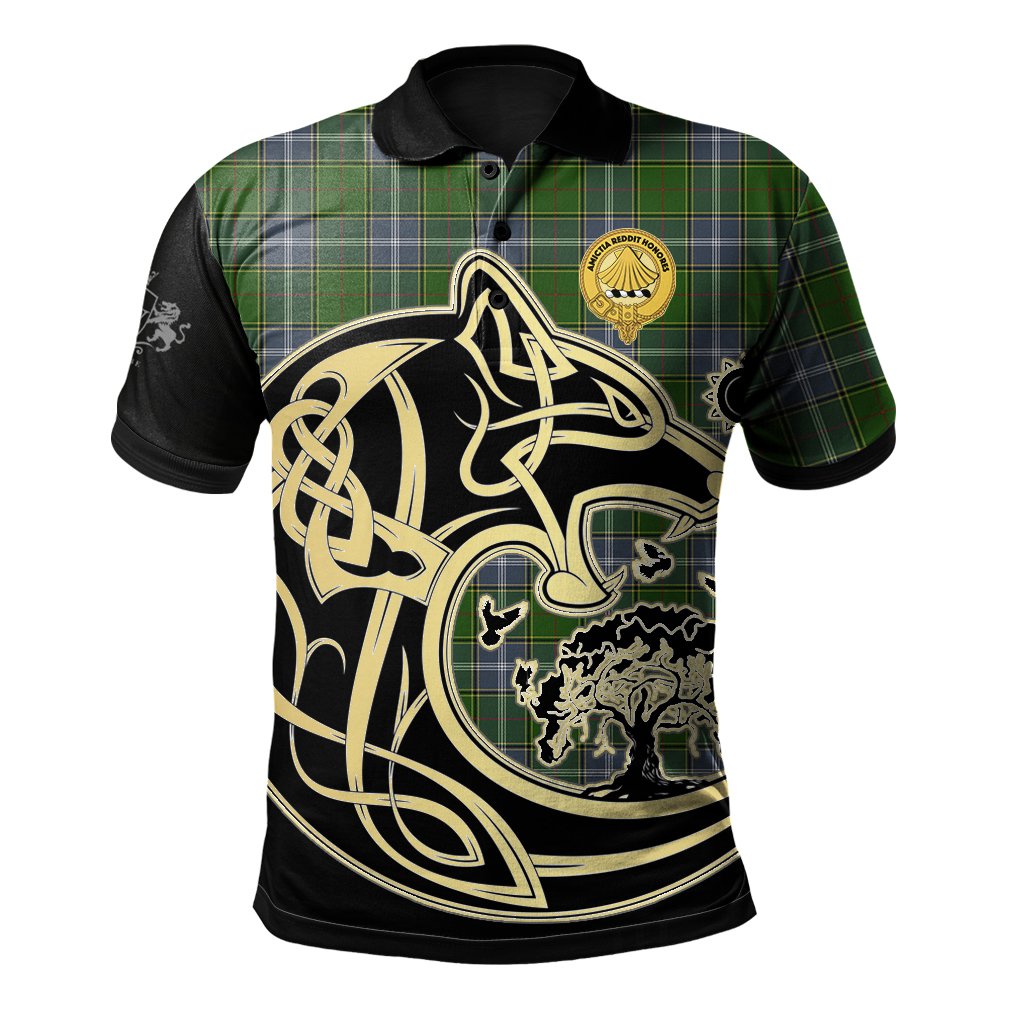 Pringle Tartan Polo Shirt Viking Wolf