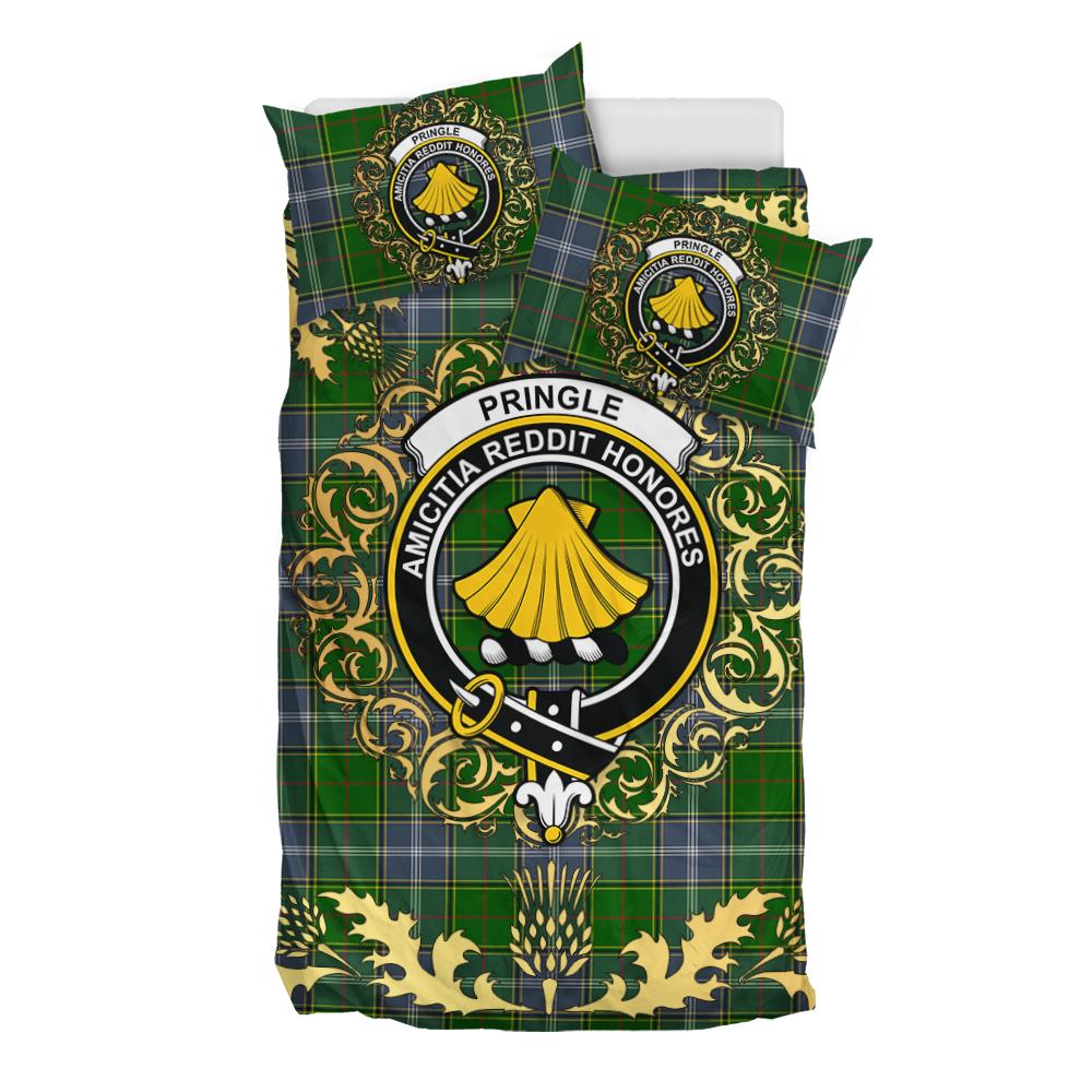Pringle Tartan Crest Bedding Set - Golden Thistle Style