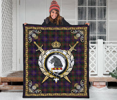 Chalmers Tartan Crest Premium Quilt - Celtic Thistle Style