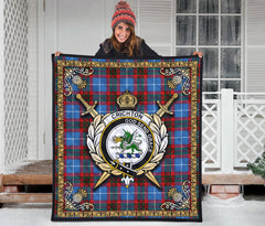 Crichton Tartan Crest Premium Quilt - Celtic Thistle Style