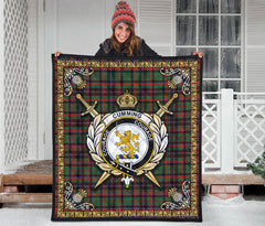 Cumming Hunting Ancient Tartan Crest Premium Quilt - Celtic Thistle Style