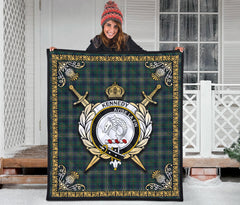 Kennedy Modern Tartan Crest Premium Quilt - Celtic Thistle Style