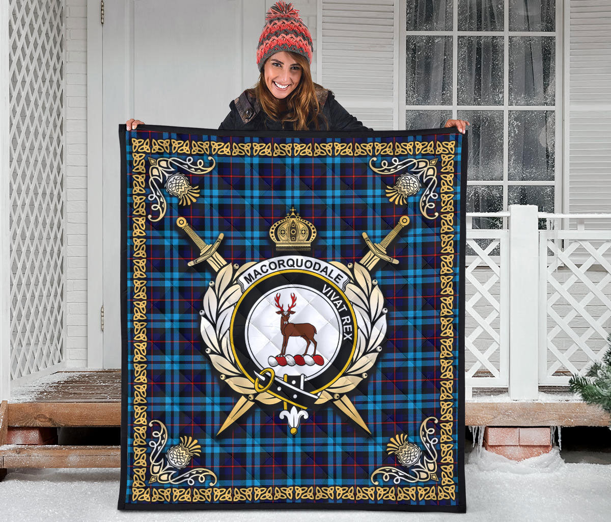MacCorquodale Tartan Crest Premium Quilt - Celtic Thistle Style