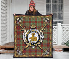 MacGillivray Hunting Ancient Tartan Crest Premium Quilt - Celtic Thistle Style