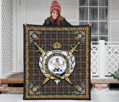 Murray of Atholl Weathered Tartan Crest Premium Quilt - Celtic Thistle Style
