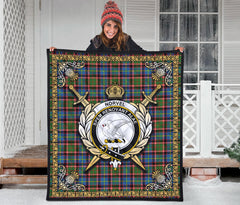 Norvel (or Norvill) Tartan Crest Premium Quilt - Celtic Thistle Style