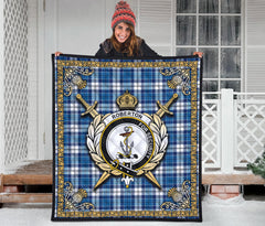 Roberton Tartan Crest Premium Quilt - Celtic Thistle Style
