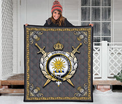 Shepherd Tartan Crest Premium Quilt - Celtic Thistle Style
