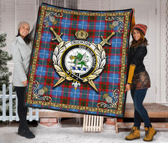 Crichton Tartan Crest Premium Quilt - Celtic Thistle Style