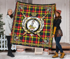 Dewar Tartan Crest Premium Quilt - Celtic Thistle Style