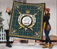 Kennedy Modern Tartan Crest Premium Quilt - Celtic Thistle Style