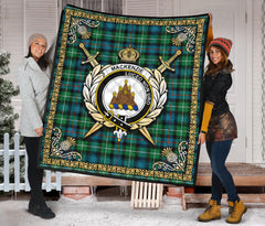 MacKenzie Ancient Tartan Crest Premium Quilt - Celtic Thistle Style