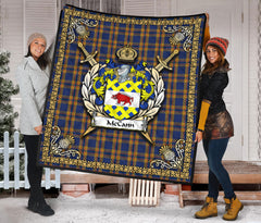 McCann Tartan Crest Premium Quilt - Celtic Thistle Style