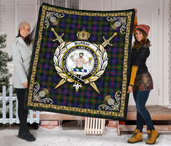 Murray of Atholl Modern Tartan Crest Premium Quilt - Celtic Thistle Style