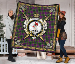 Tailyour (or Taylor) Tartan Crest Premium Quilt - Celtic Thistle Style