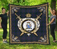 Hope Tartan Crest Premium Quilt - Celtic Thistle Style
