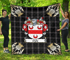 Ogle Tartan Crest Premium Quilt - Gold Thistle Style
