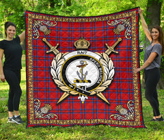Rait Tartan Crest Premium Quilt - Celtic Thistle Style