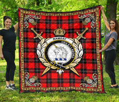 Ramsay Modern Tartan Crest Premium Quilt - Celtic Thistle Style