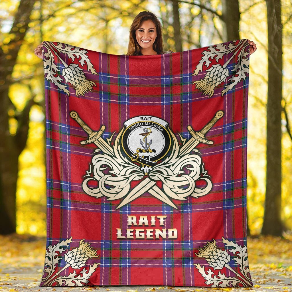 Rait Tartan Gold Courage Symbol Blanket