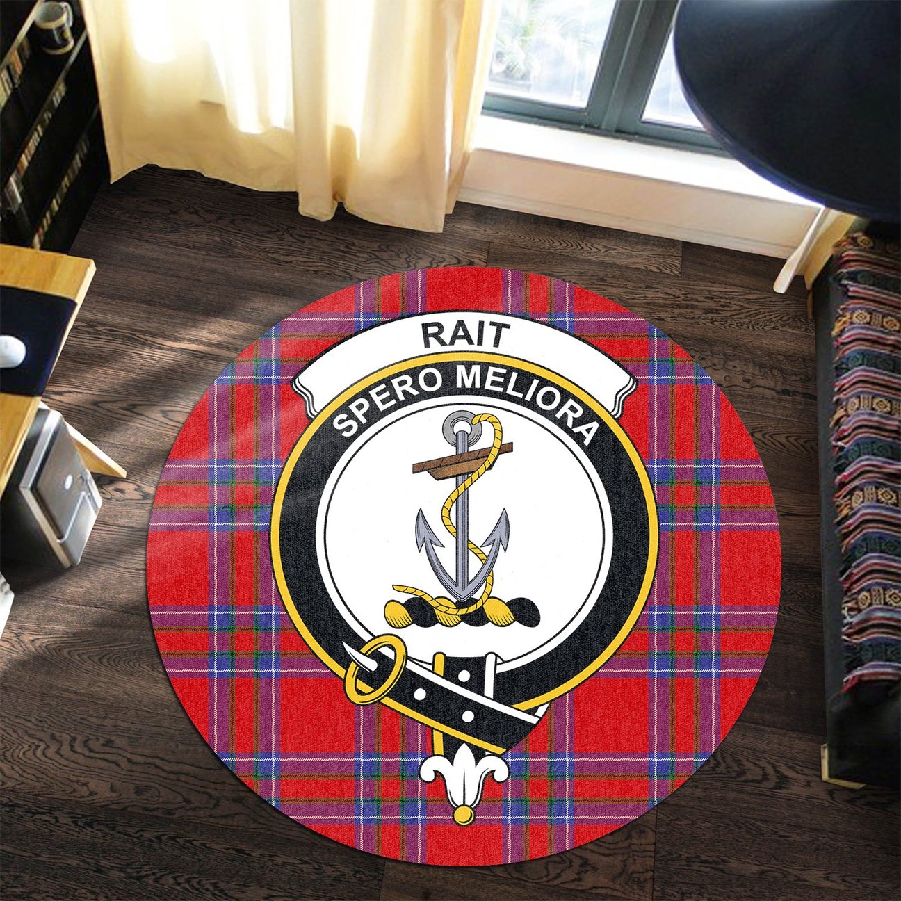 Rait Tartan Crest Round Rug