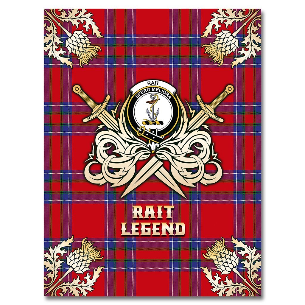 Rait Tartan Gold Courage Symbol Blanket