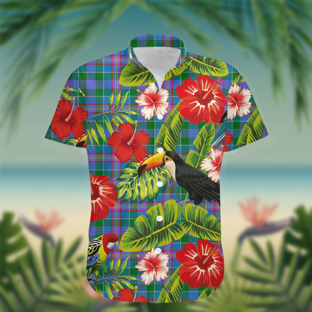 Ralston Tartan Hawaiian Shirt Hibiscus, Coconut, Parrot, Pineapple - Tropical Garden Shirt