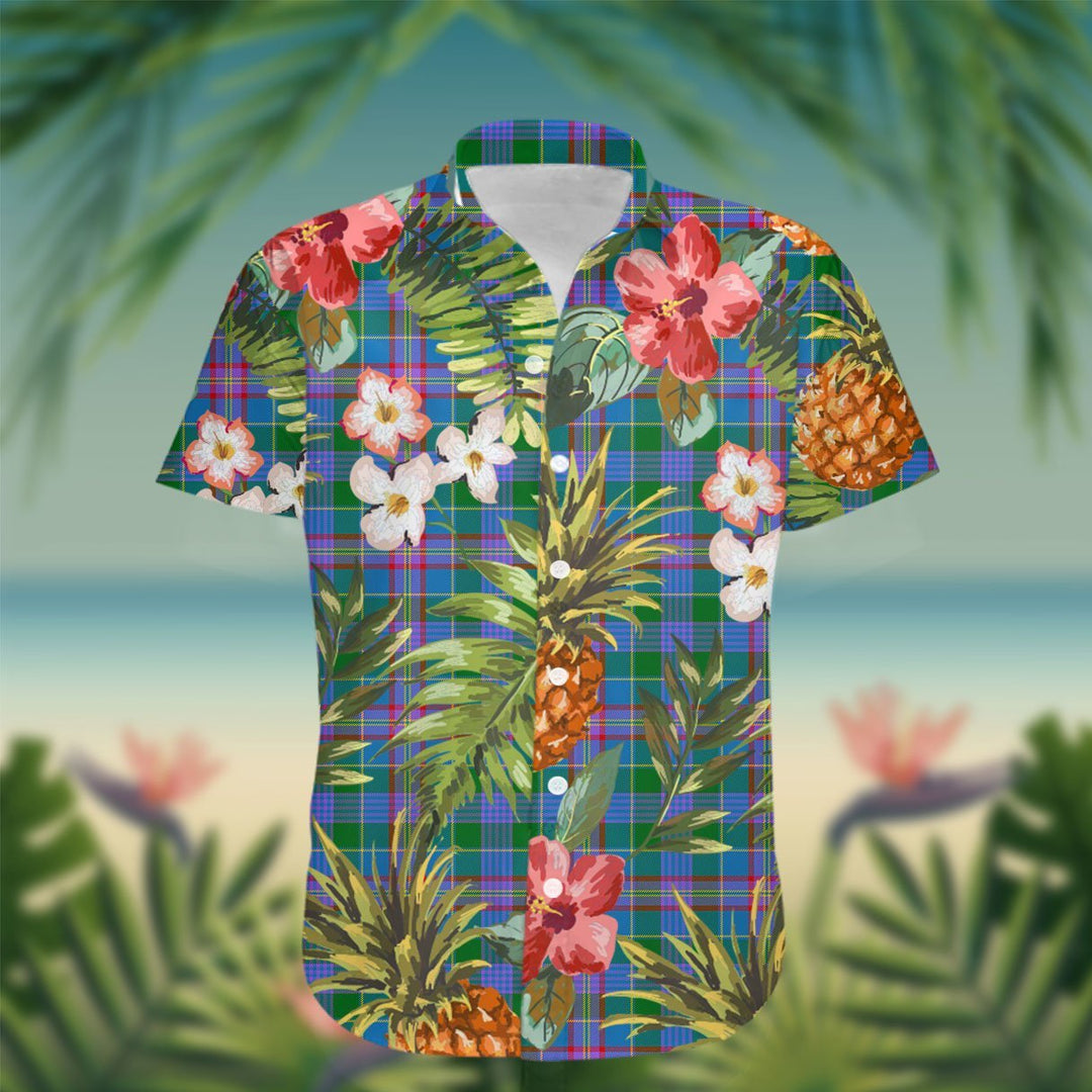 Ralston Tartan Hawaiian Shirt Hibiscus, Coconut, Parrot, Pineapple - Tropical Garden Shirt