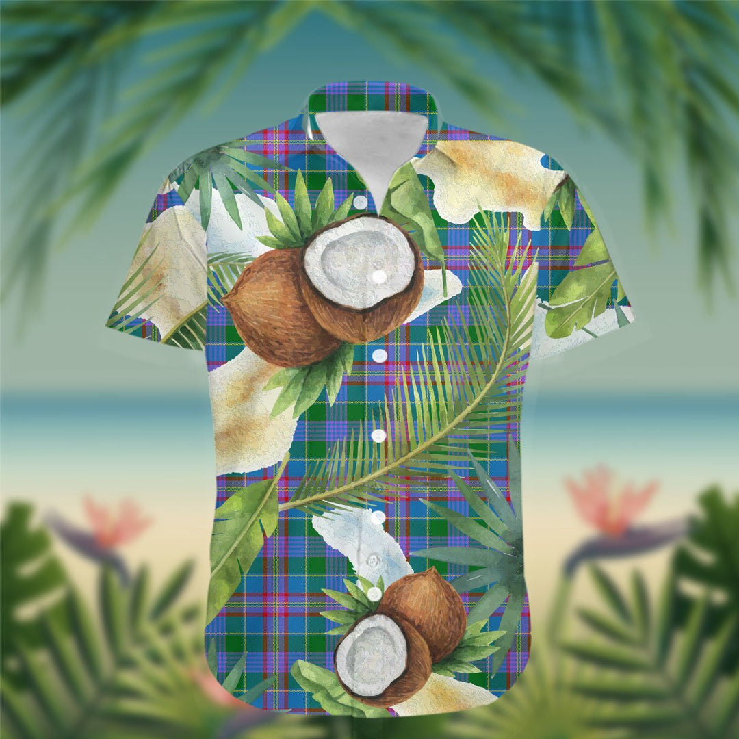 Ralston Tartan Hawaiian Shirt Hibiscus, Coconut, Parrot, Pineapple - Tropical Garden Shirt