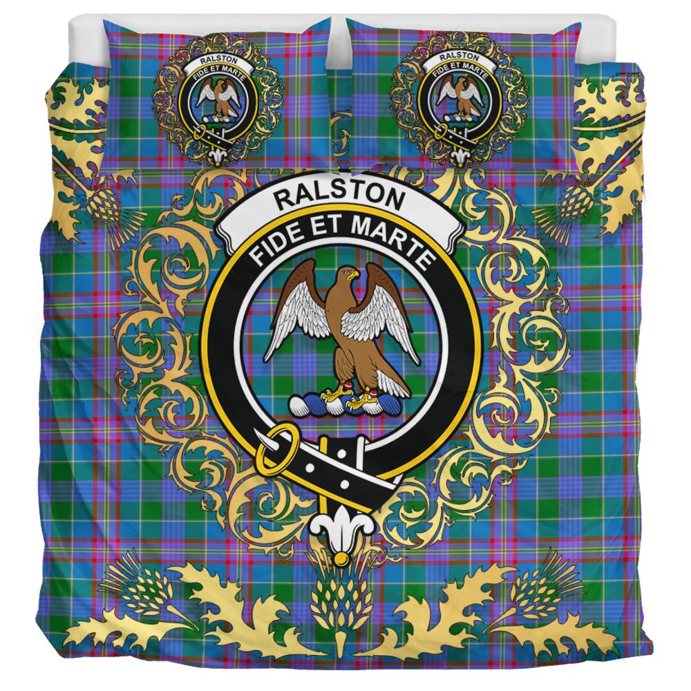 Ralston 01 Tartan Crest Bedding Set - Golden Thistle Style