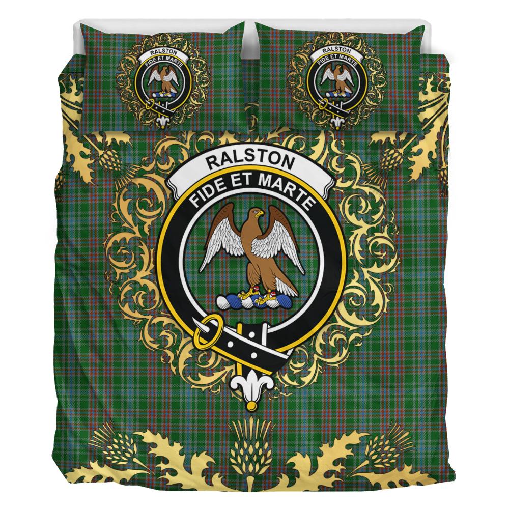 Ralston 02 Tartan Crest Bedding Set - Golden Thistle Style
