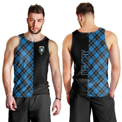 Ramsay Blue Ancient Tartan Crest Men's Tank Top - Cross Style