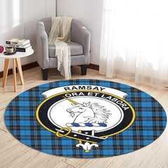 Ramsay Blue Ancient Tartan Crest Round Rug