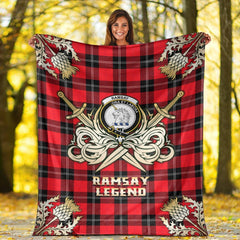 Ramsay Modern Tartan Gold Courage Symbol Blanket