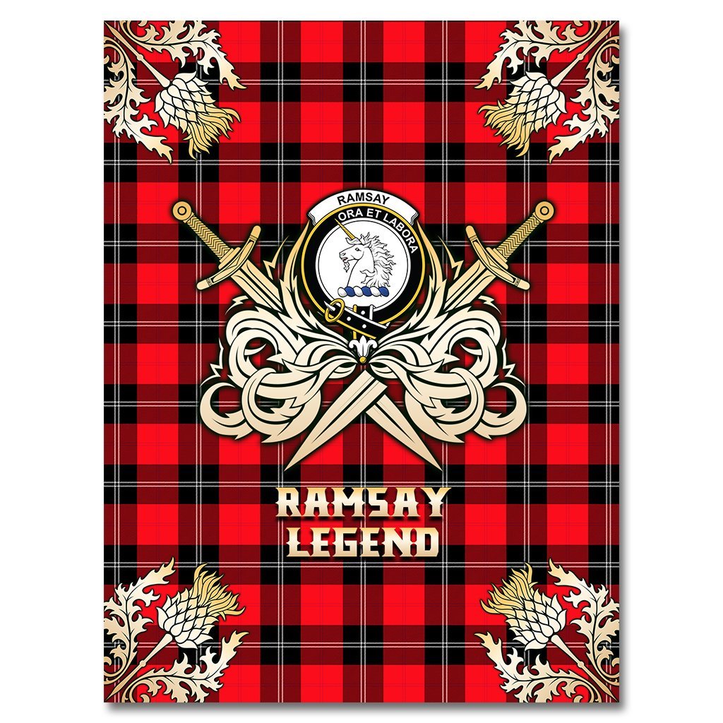 Ramsay Modern Tartan Gold Courage Symbol Blanket