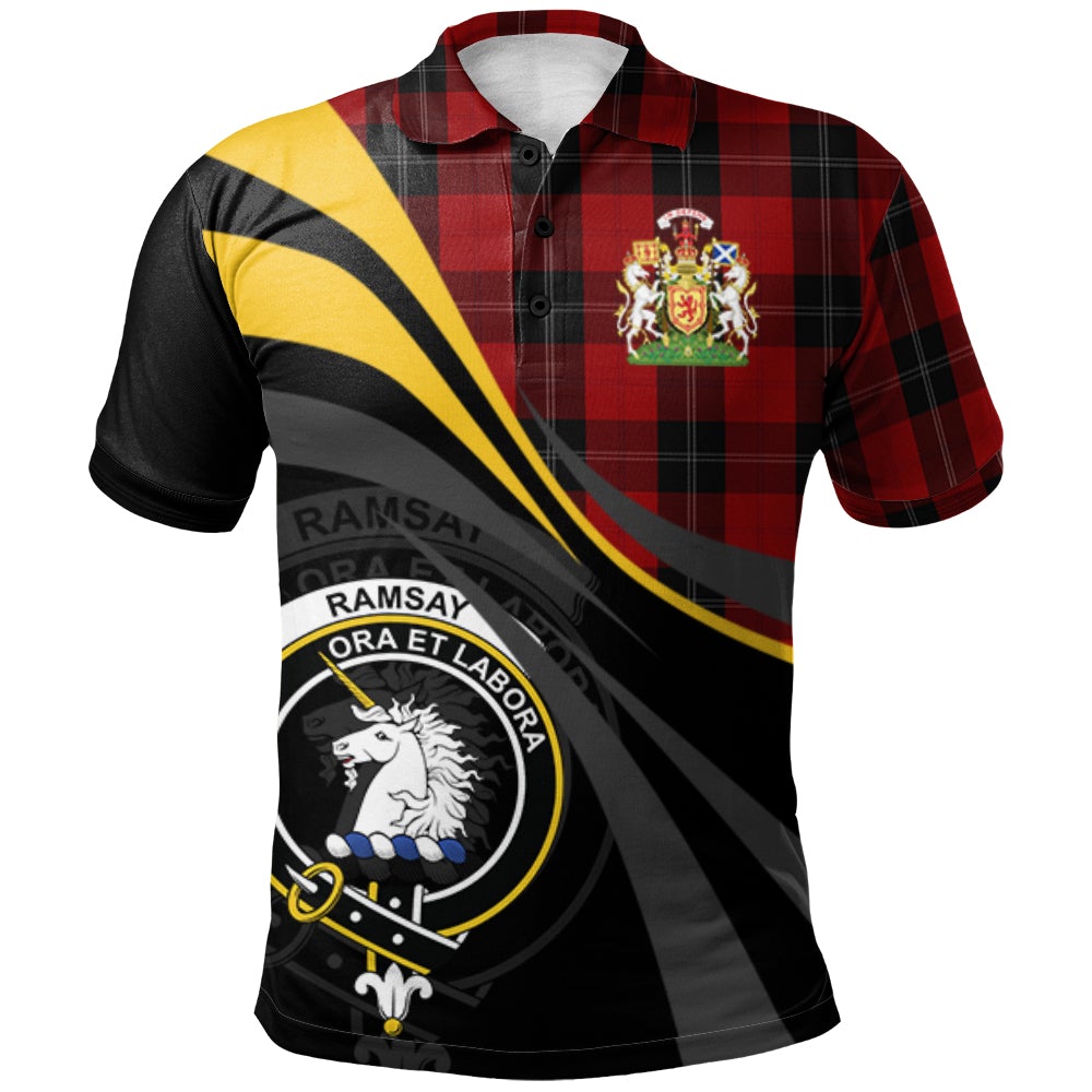 Ramsay Red Tartan Polo Shirt - Royal Coat Of Arms Style