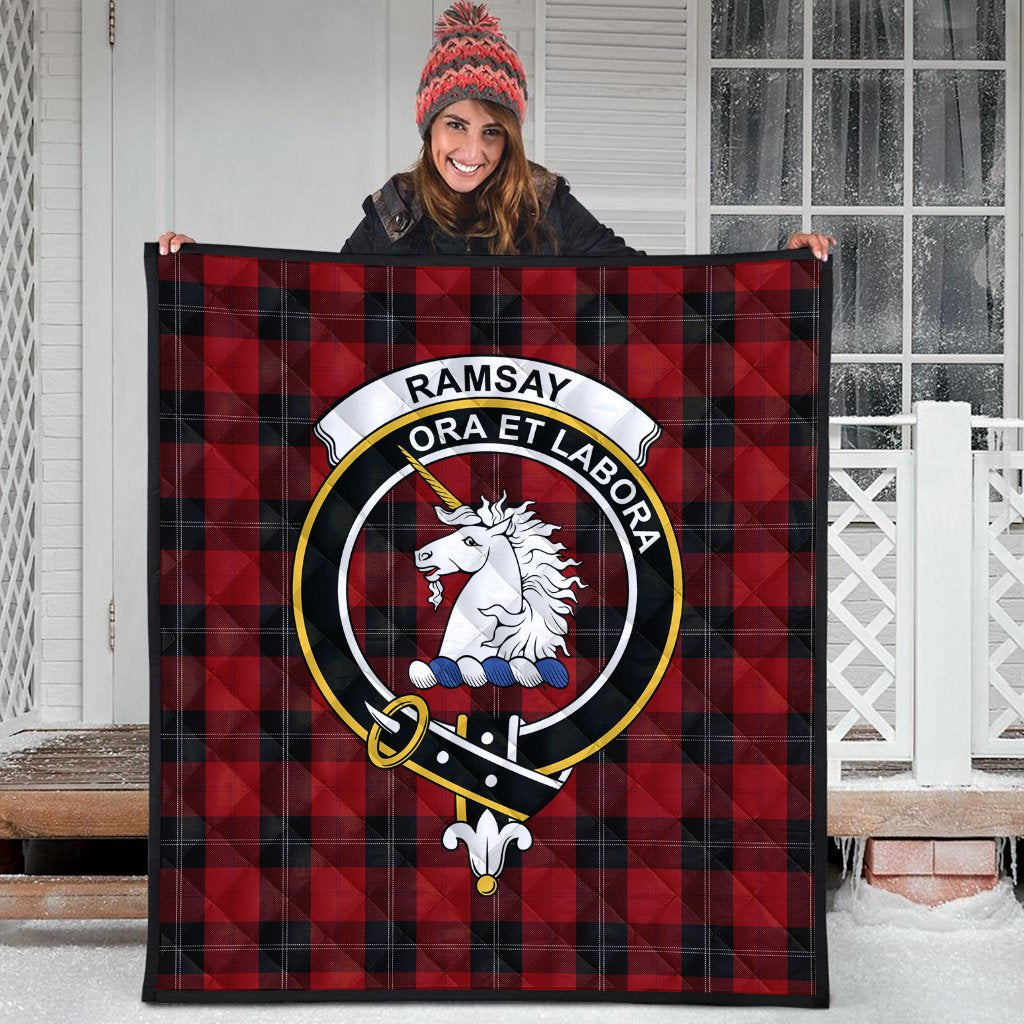 Ramsay Red Tartan Crest Quilt