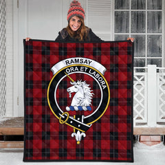 Ramsay Red Tartan Crest Quilt