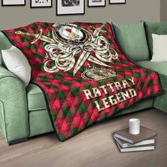 Rattray Modern Tartan Crest Legend Gold Royal Premium Quilt