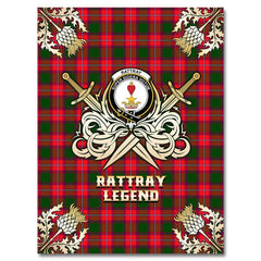 Rattray Modern Tartan Gold Courage Symbol Blanket