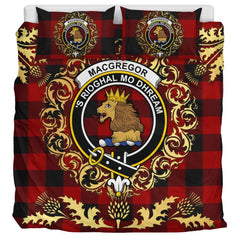 Rob Roy Macgregor Tartan Crest Bedding Set - Golden Thistle Style