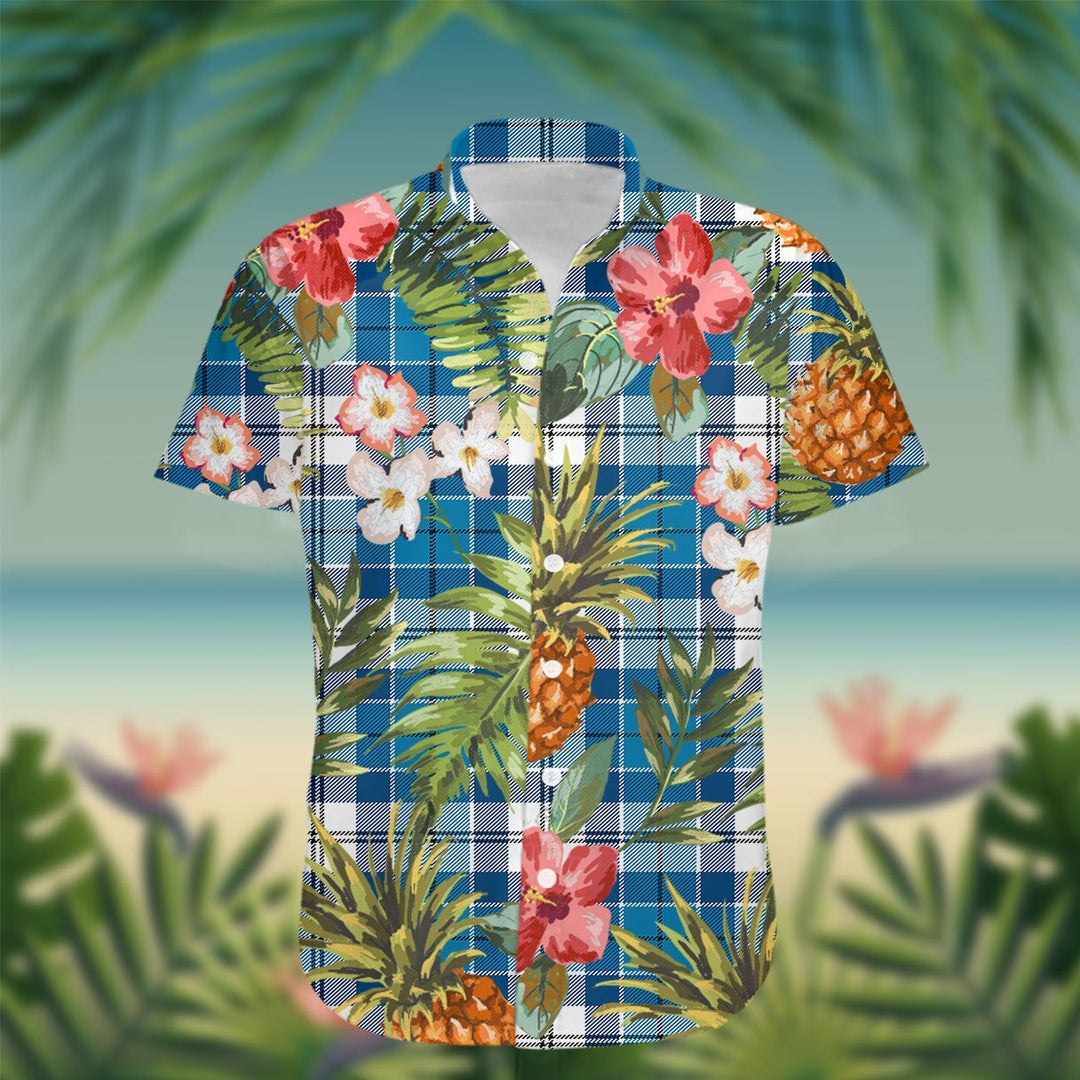 Roberton Tartan Hawaiian Shirt Hibiscus, Coconut, Parrot, Pineapple - Tropical Garden Shirt